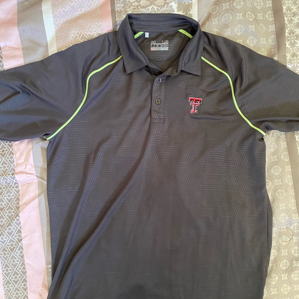 Mens Large Gray Heatgear Under Armour Polo